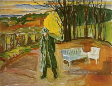  selbstporträt - Selbstporträt im Garten ekely 1942 Edvard Munch Expressionismus